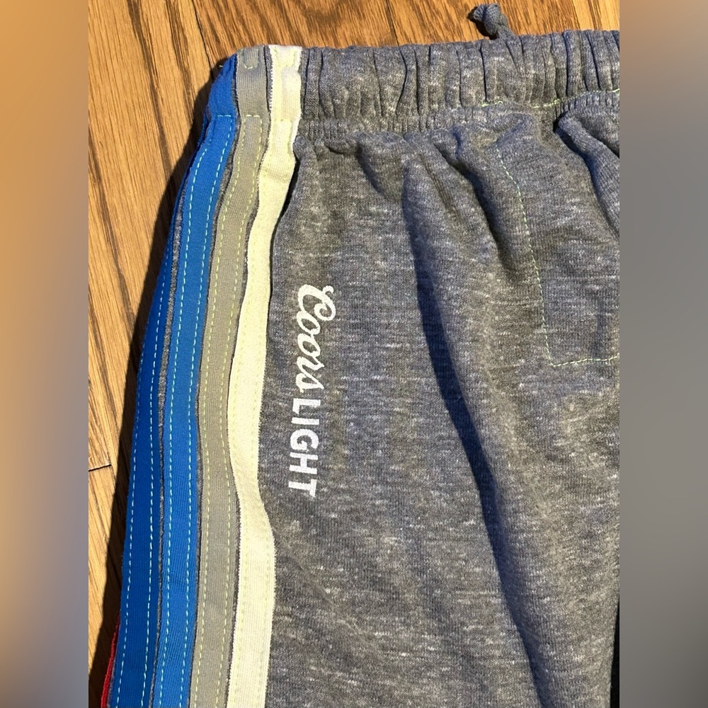 Aviator Nation Rare Exclusive Coors Light‎ Gray Joggers w/Multi Color Stripes 💫
